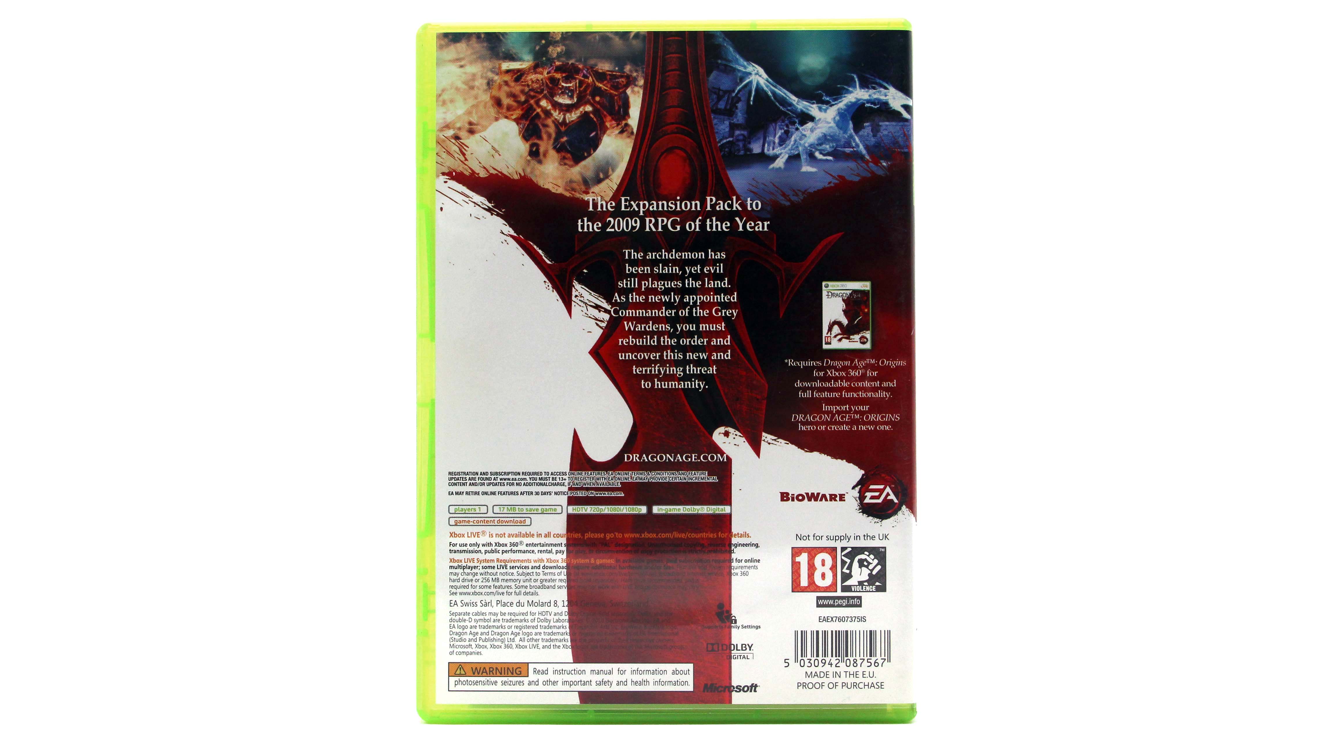 Купить игру Dragon Age Origins Awakening для Xbox 360 (Английский язык),  низкая цена, скидки - Game Port