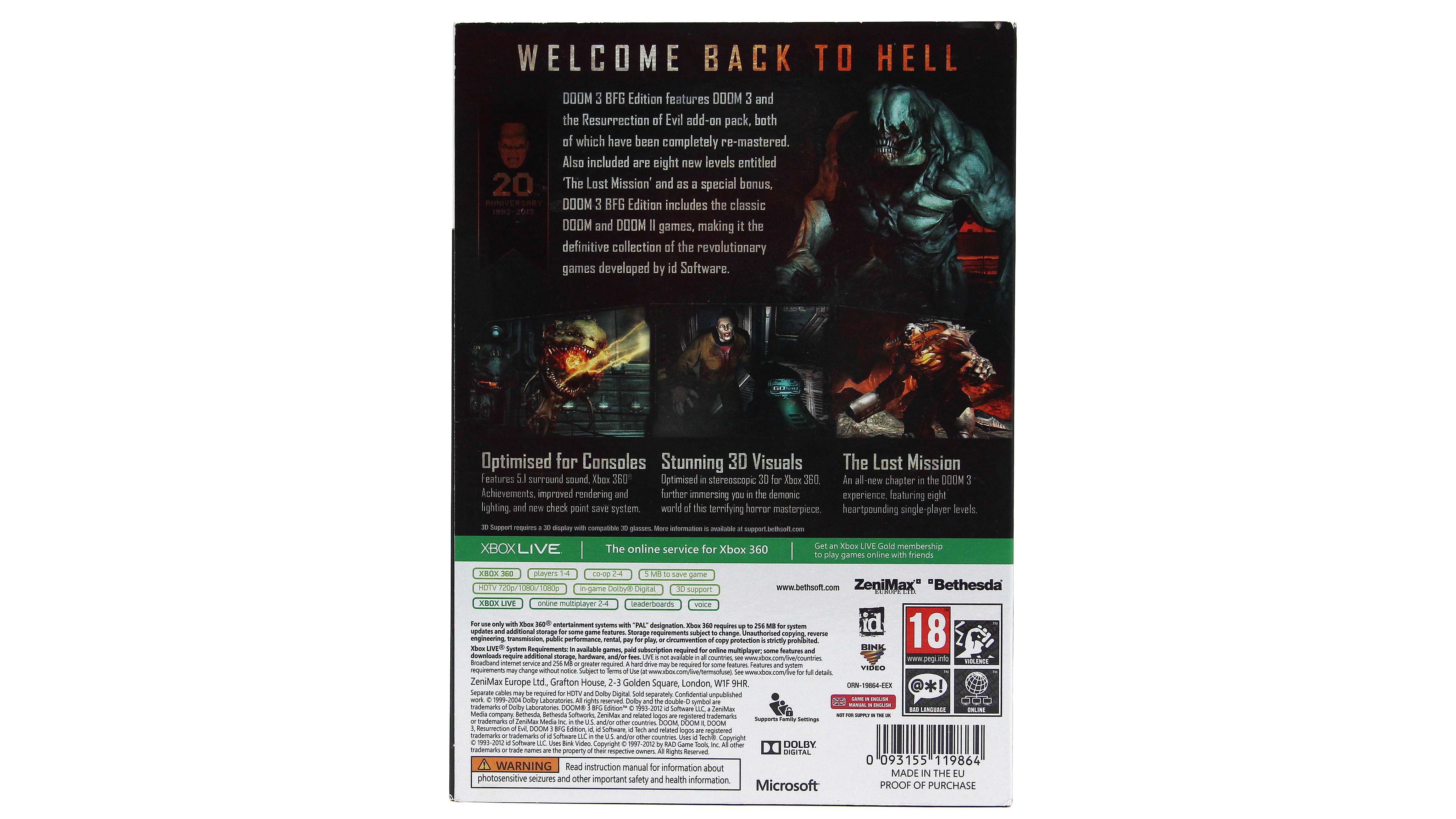 Купить игру Doom 3 BFG Edition (Xbox 360), низкая цена, скидки - Game Port