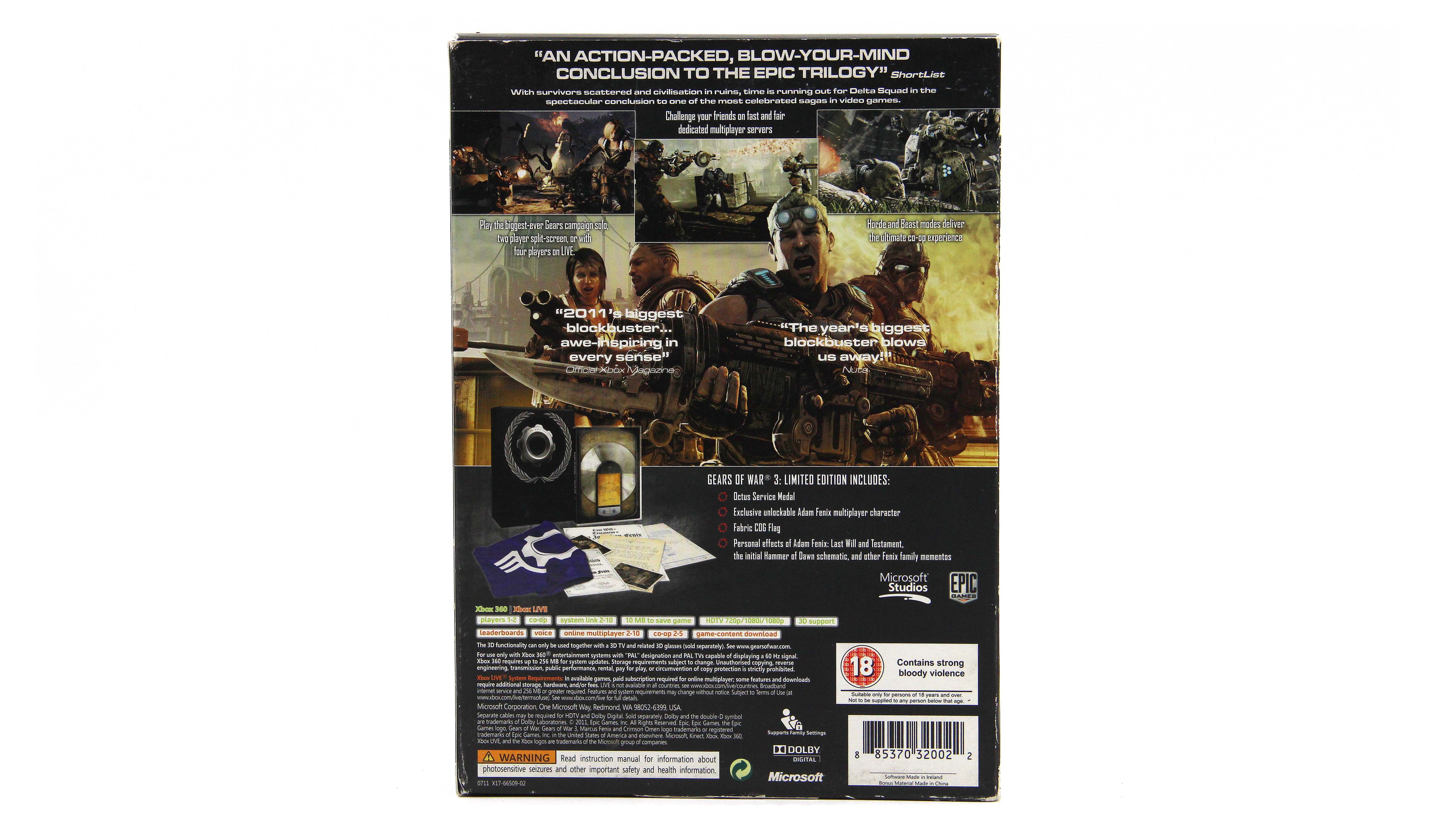 Купить игру Gears of War 3 Limited Edition (Xbox 360), низкая цена, скидки  - Game Port