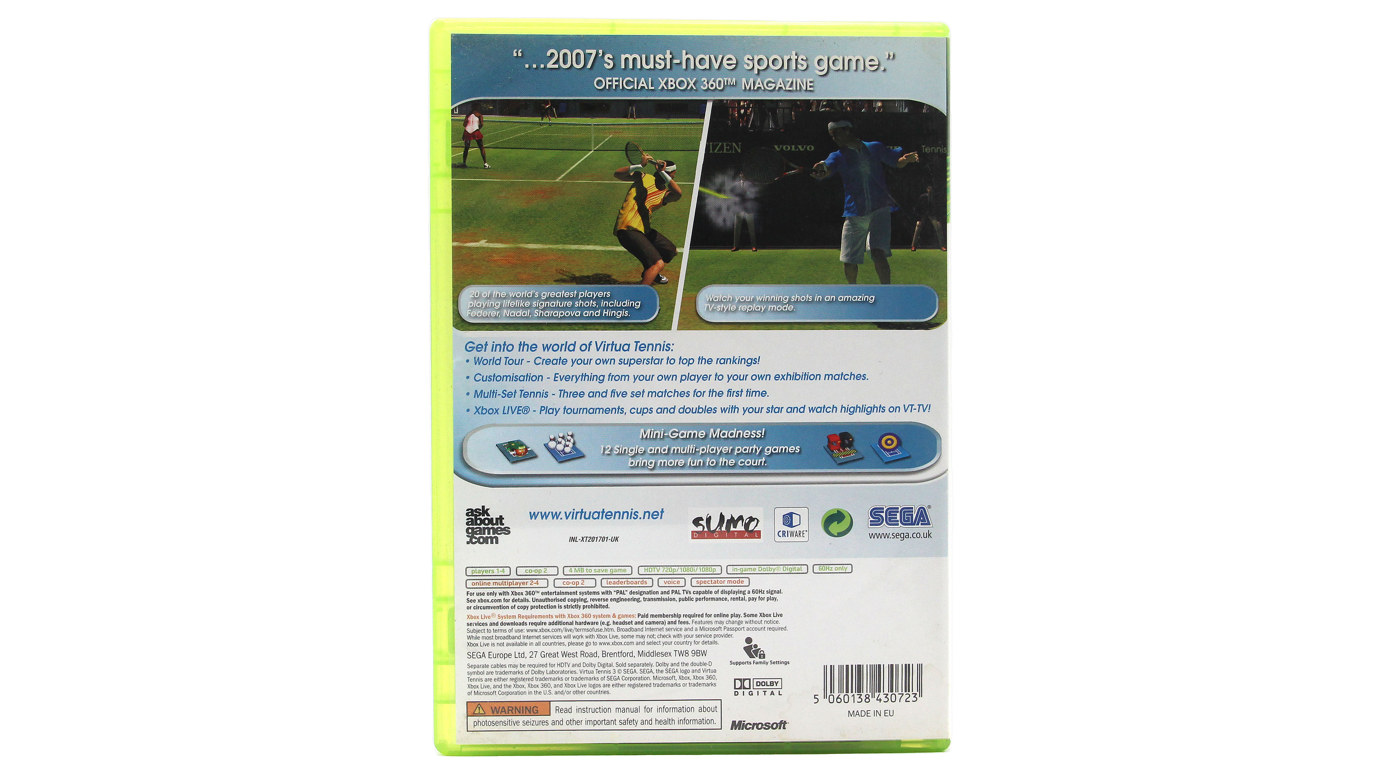 Купить игру Virtua Tennis 3 (Xbox 360), низкая цена, скидки - Game Port